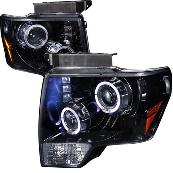 Overtime Halo Smoke Gloss Projector Headlight for 09 to 11 Ford F150, Black - 11 x 21 x 35 in. OV126215 - main